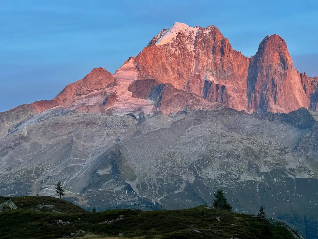 a rocky mountain with trees