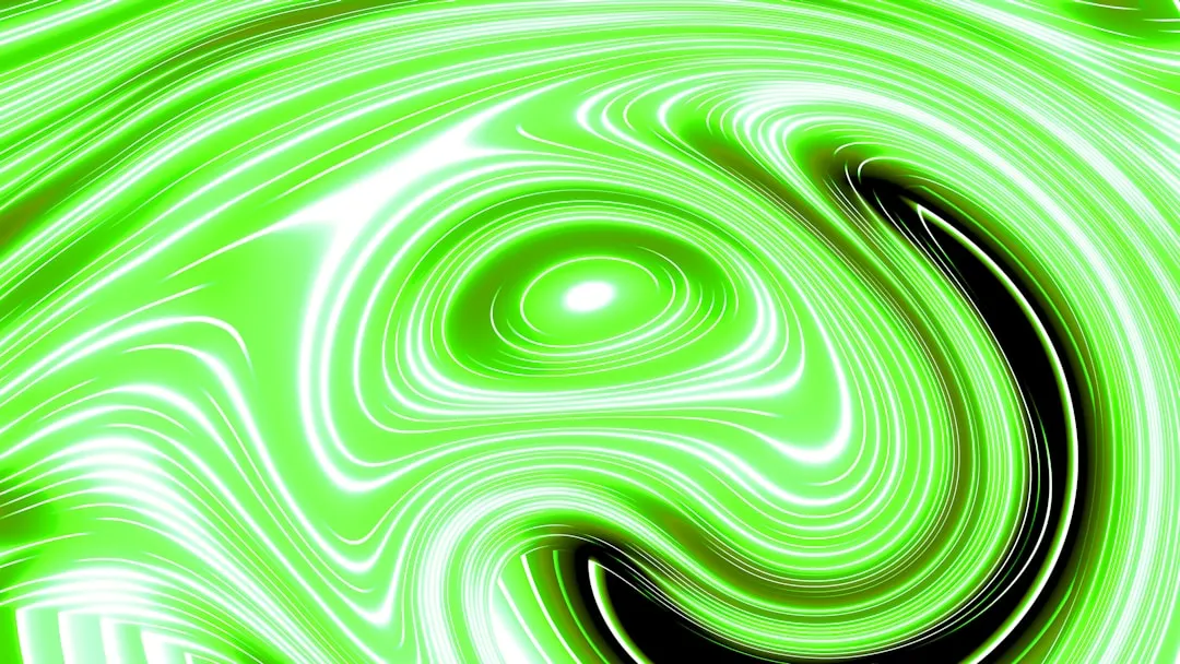 Abstract swirling green and white patterns