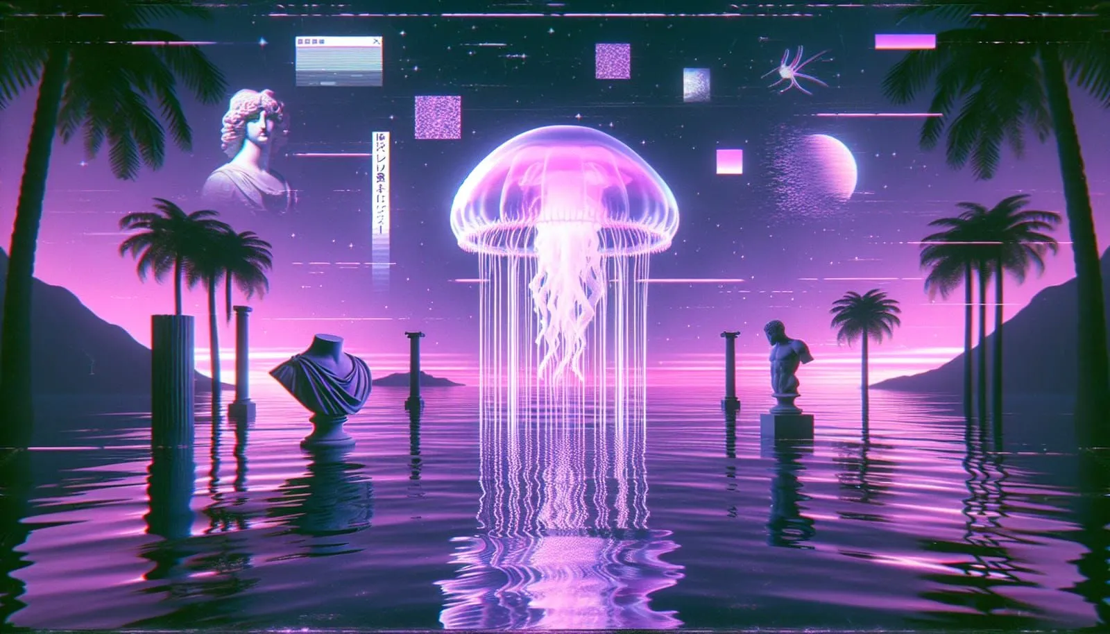 Vaporwave style illustration