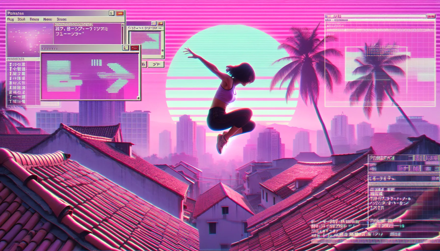Vaporwave style illustration